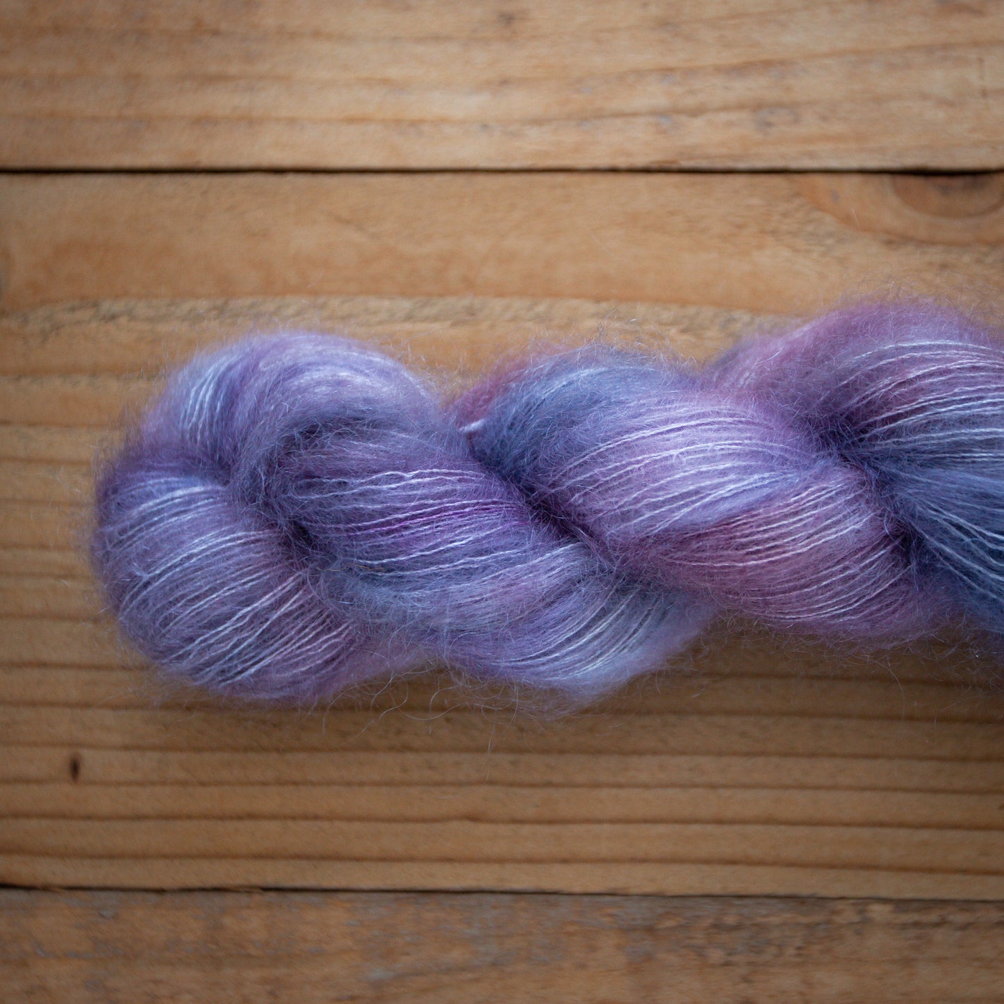 "Frozen Petals" - Kid mohair silk - hand dyed yarn