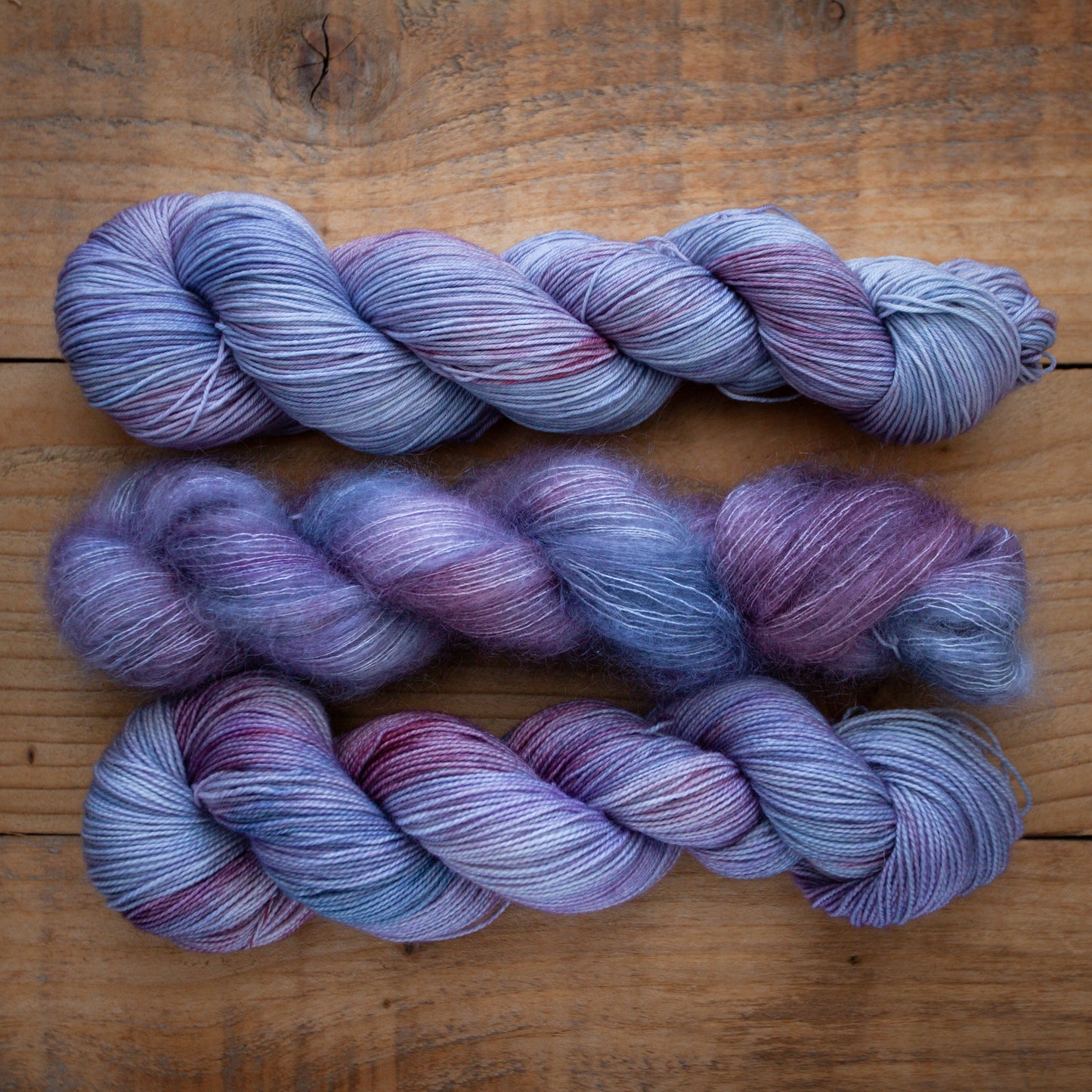 "Frozen Petals" - Kid mohair silk - hand dyed yarn