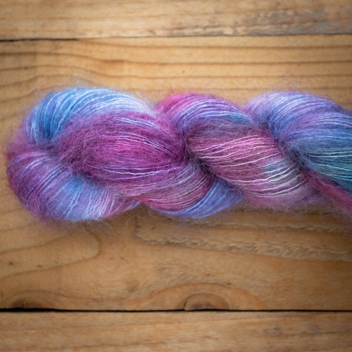 "Winter Sage" - Kid mohair silk - hand dyed yarn