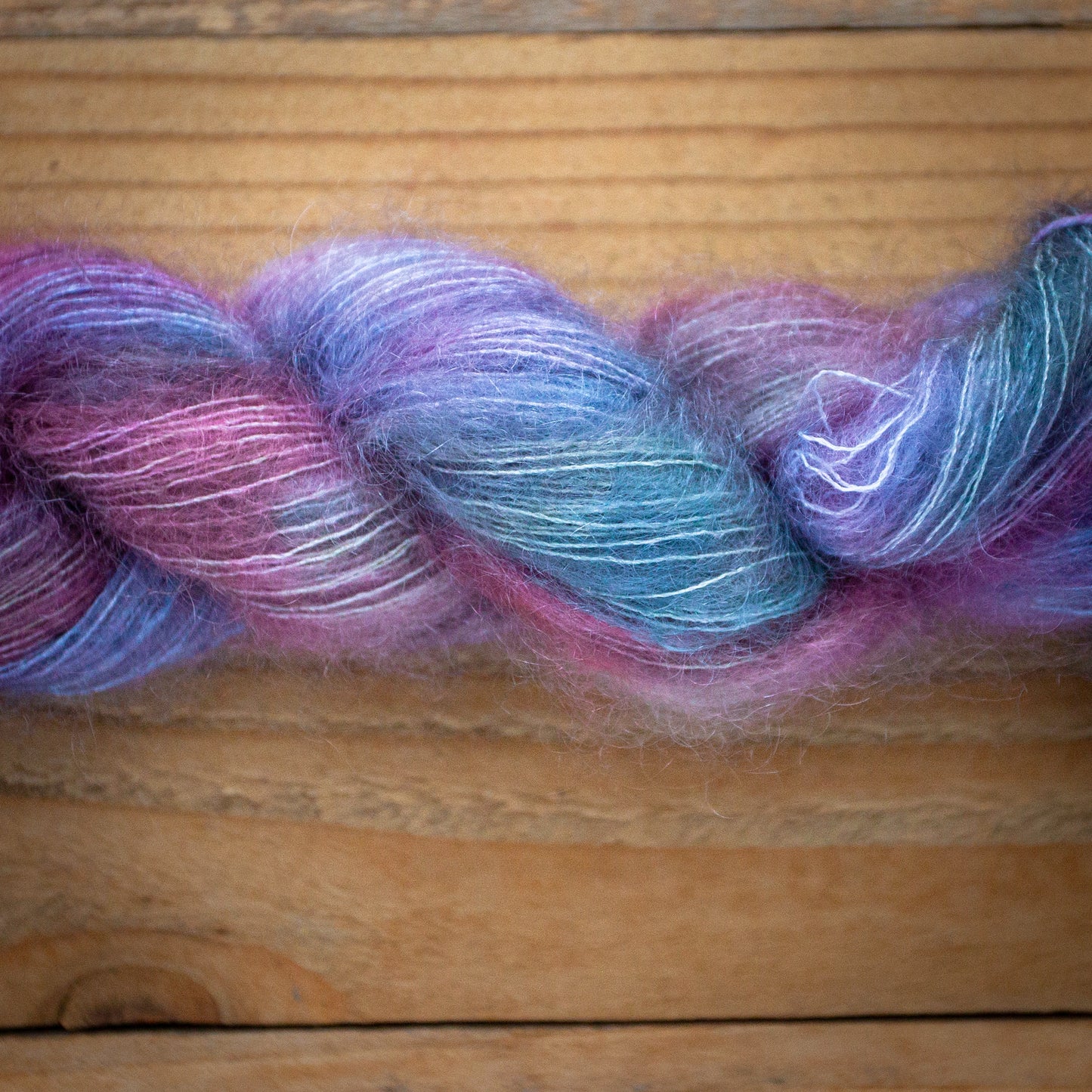 "Winter Sage" - Kid mohair silk - hand dyed yarn