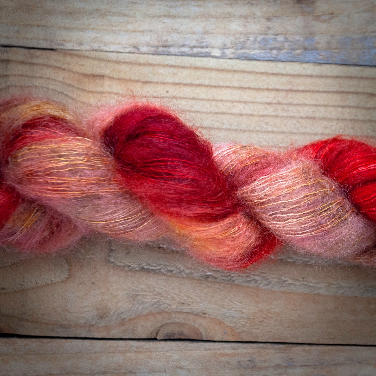 "Maple Leaves" - Kid mohair silk - hand dyed yarn