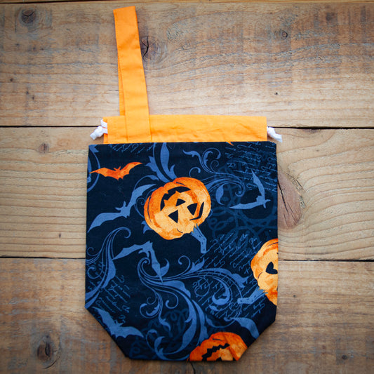 Halloween project bag for knitting, crochet, yarn storage