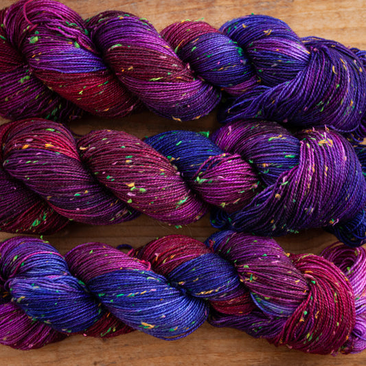 Superwash Merino neon tweed 4 Ply hand dyed yarn - Ready to Ship