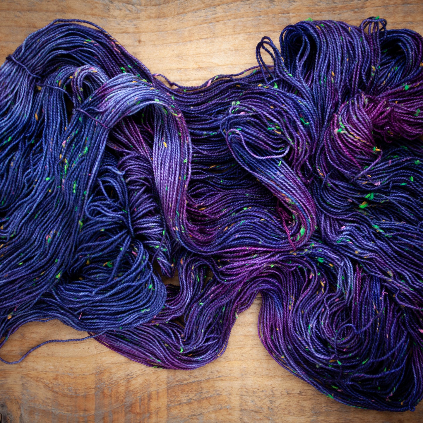 Superwash Merino neon tweed 4 Ply hand dyed yarn - Ready to Ship