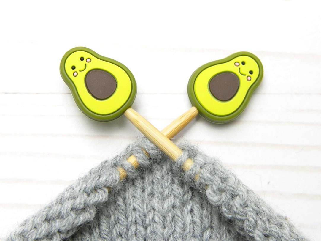 Stitch stoppers - Fox & Pine - set of 2 knitting needle stoppers - Avocado