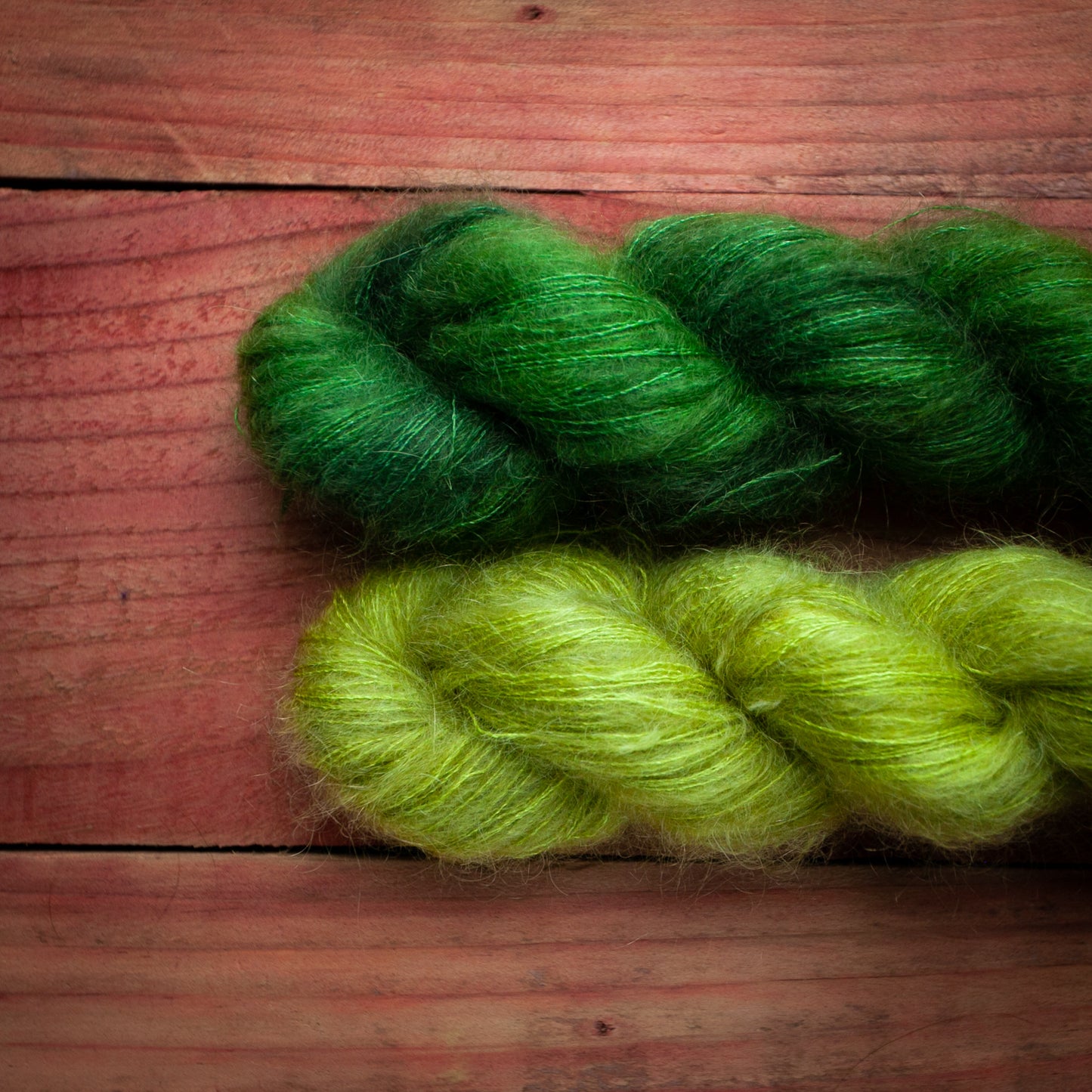 Hand dyed kid mohair silk lace yarn