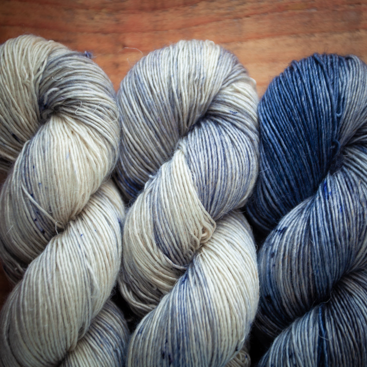 Hand Dyed Yarn fade set "Cloudy Denim"