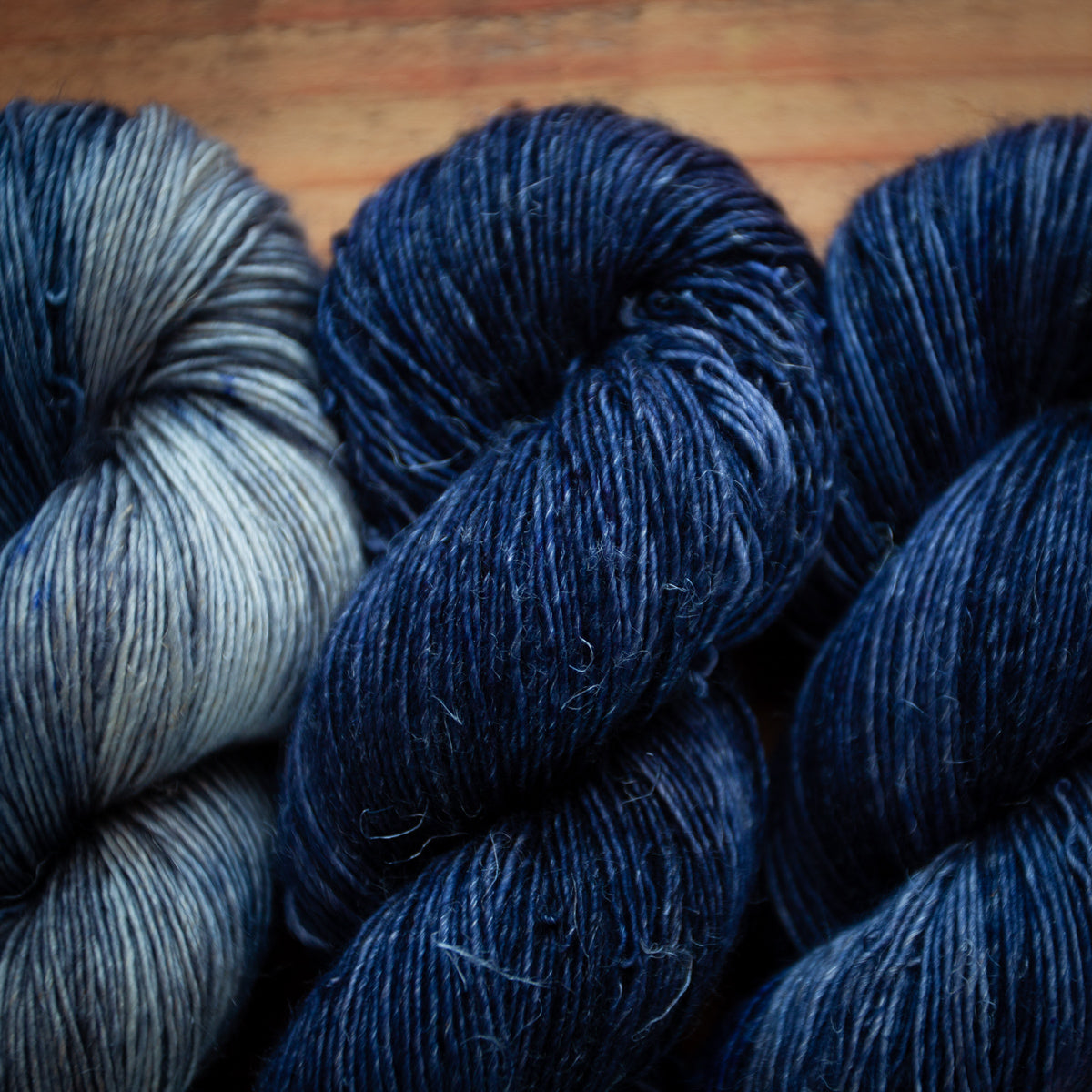 Hand Dyed Yarn fade set "Cloudy Denim"