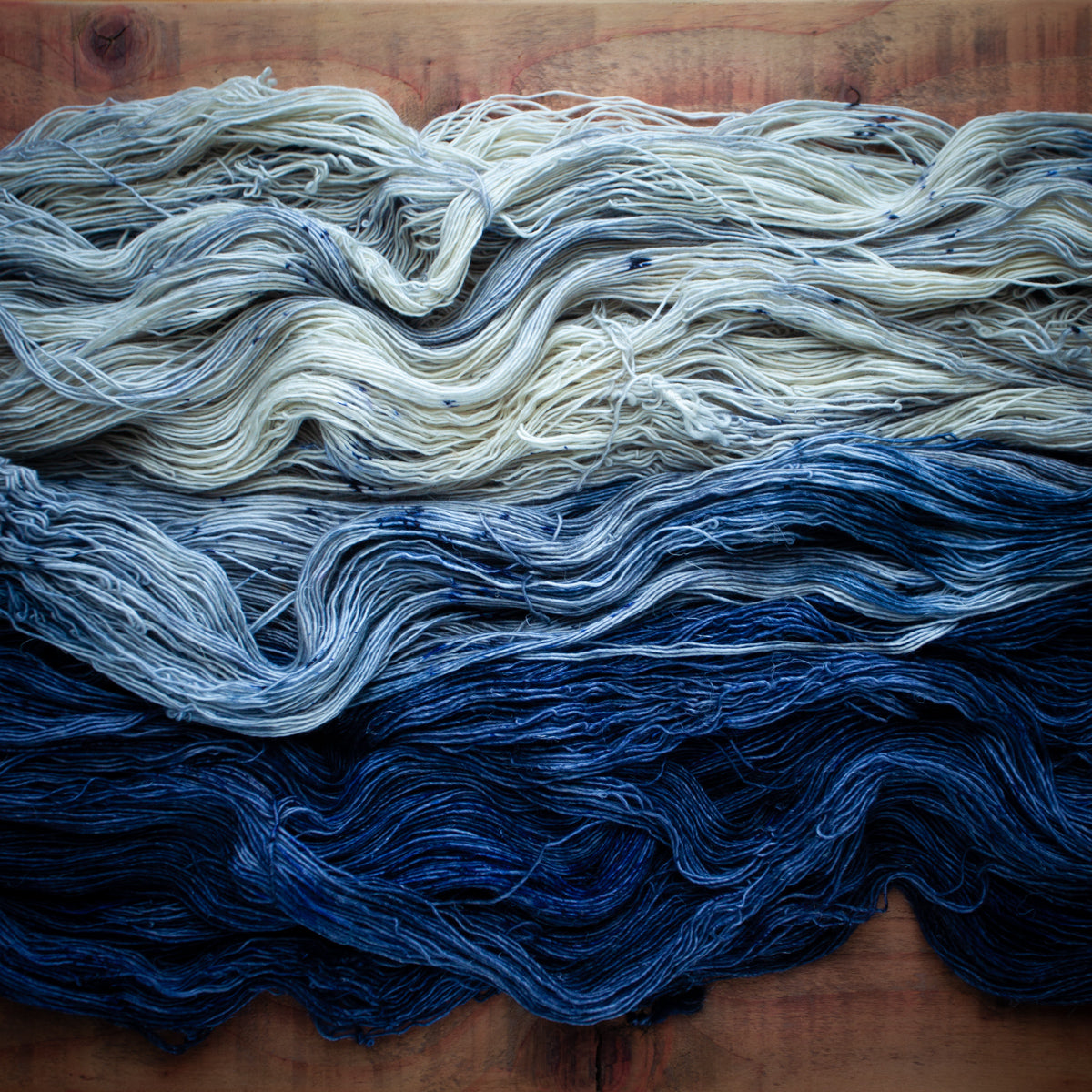 Hand Dyed Yarn fade set "Cloudy Denim"